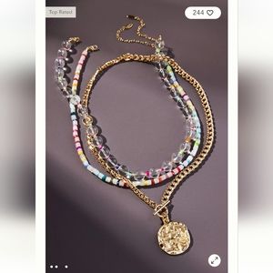 Antropologie camp icon necklace set